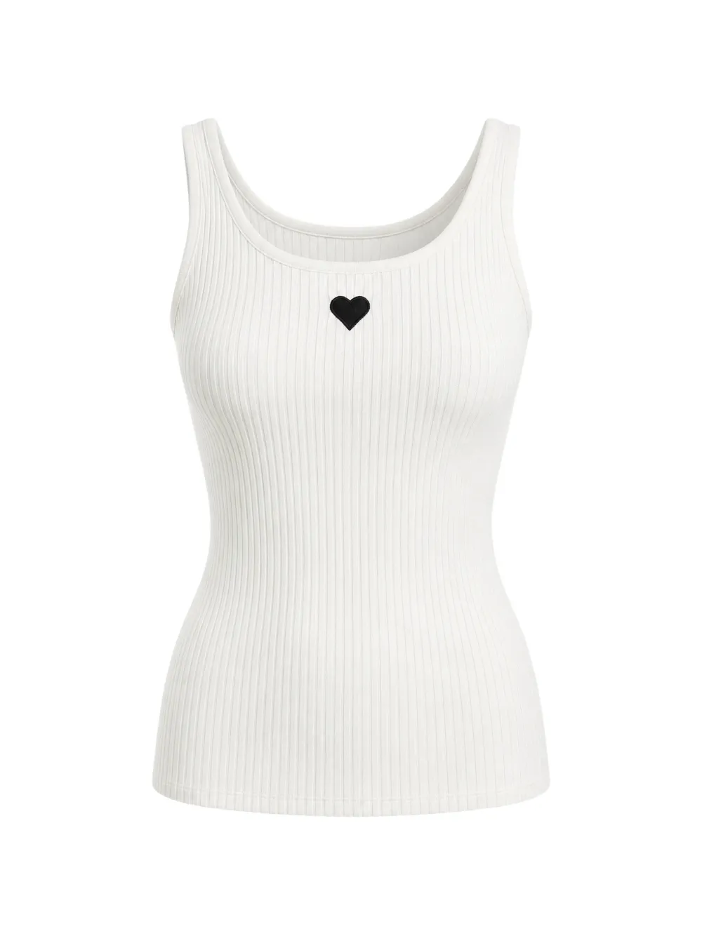 Cynthia Rowley débardeur côtelé à patch cœur - Blanc Cynthia Rowley débardeur côtelé à patch cœur - Blanc
