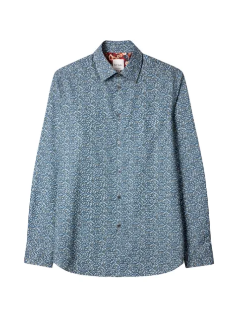 Paul Smith regular-fit dark blue Liberty-Floral-print shirt