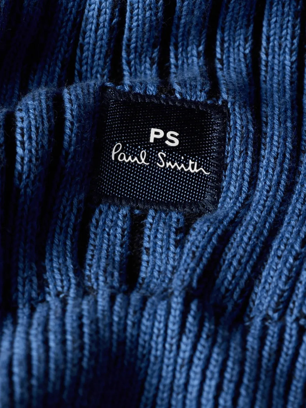 PS Paul Smith Ribgebreide trui met logopatch Blauw