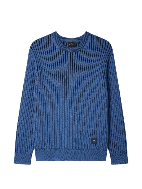 PS Paul Smith ribbed-knit logo-patch sweater