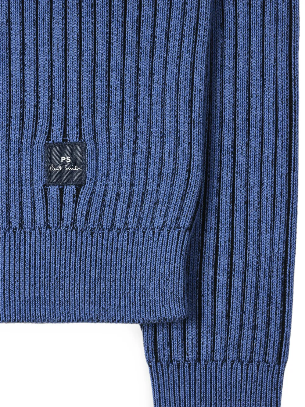 PS Paul Smith Ribgebreide trui met logopatch Blauw