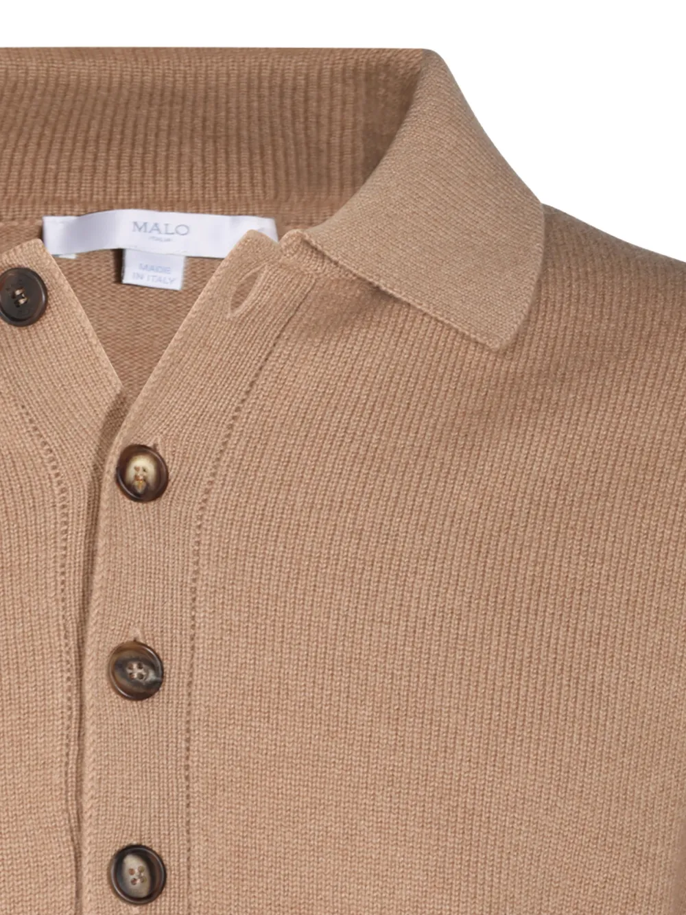 Malo Poloshirt met knoopsluiting Beige