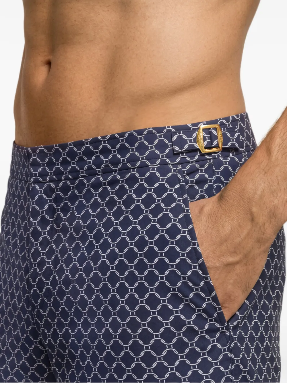 Orlebar Brown Bulldog Tessoro zwembroek met jacquard Blauw