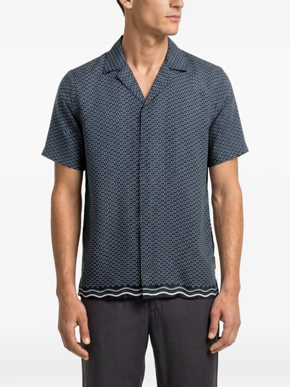 Orlebar Brown Maitan geometric-print silk shirt