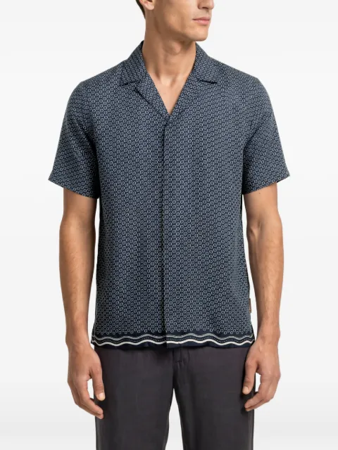 Orlebar Brown camisa Maitan de seda con estampado geométrico