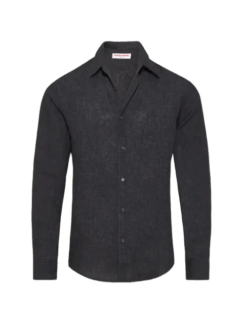 Orlebar Brown Giles stitched textured-linen shirt