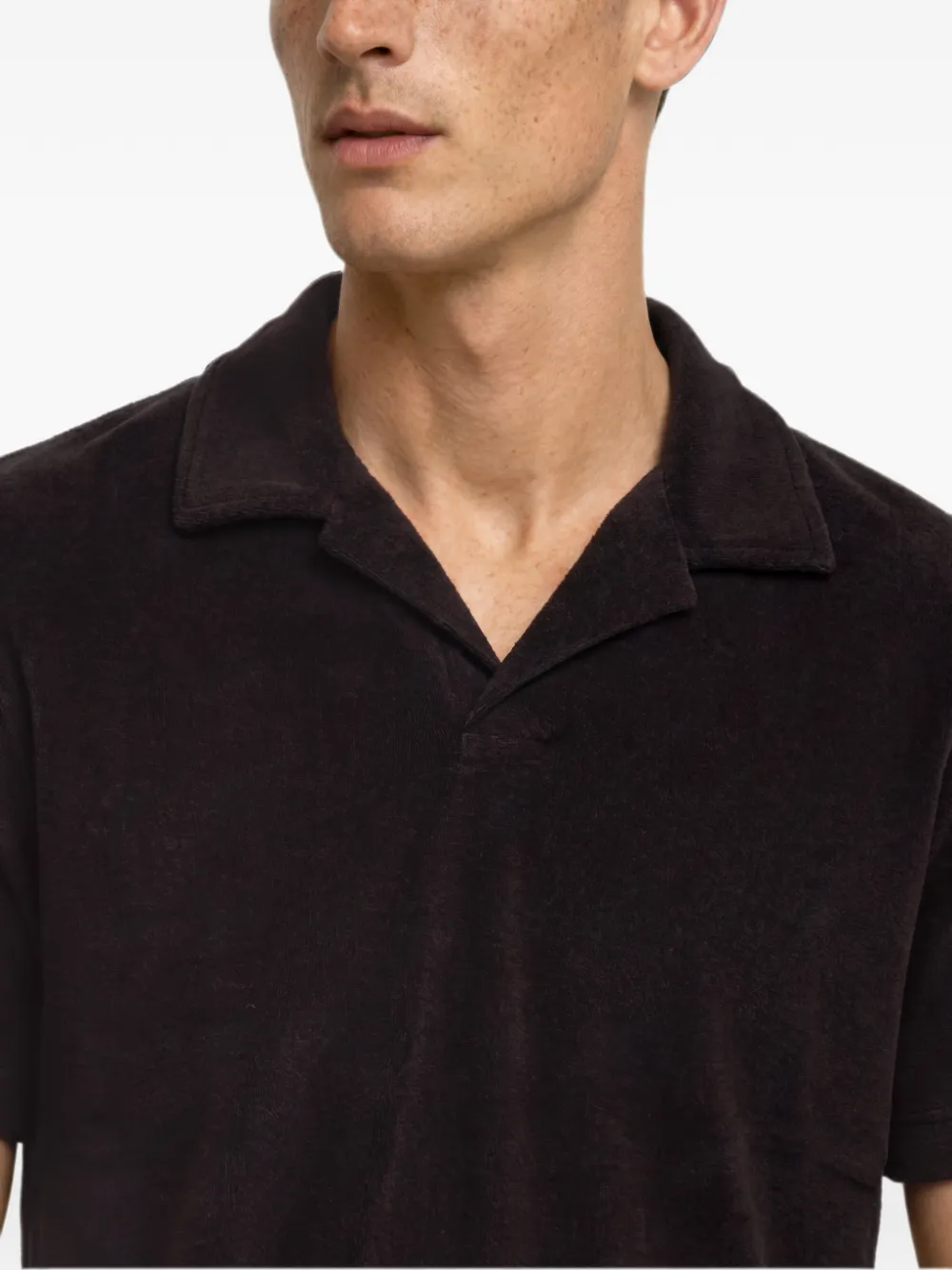 Orlebar Brown Terry Resort T-shirt met polokraag Bruin