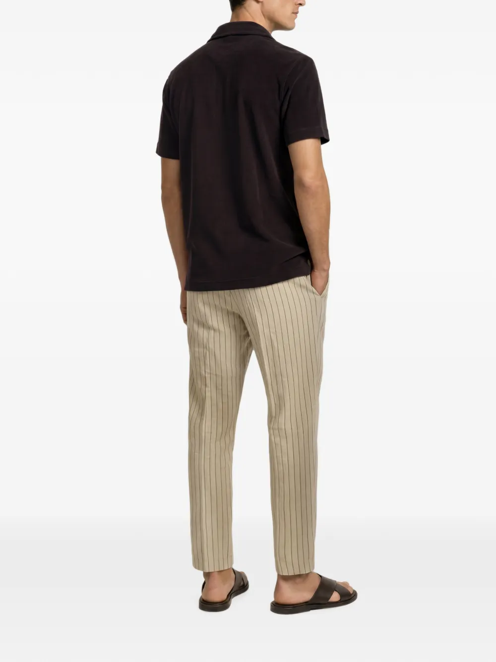 Orlebar Brown Terry Resort T-shirt met polokraag Bruin