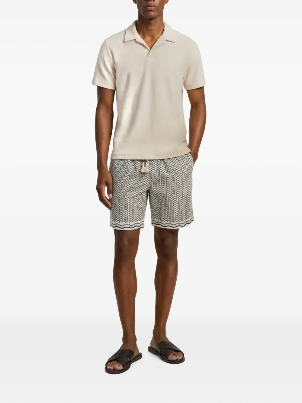Orlebar Brown Sonoran linnen shorts met geometrische print Wit