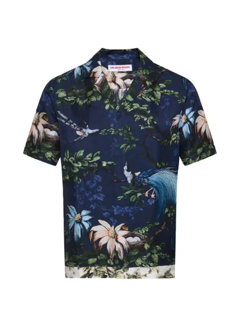 Orlebar Brown Maitan floral-print short-sleeved silk shirt
