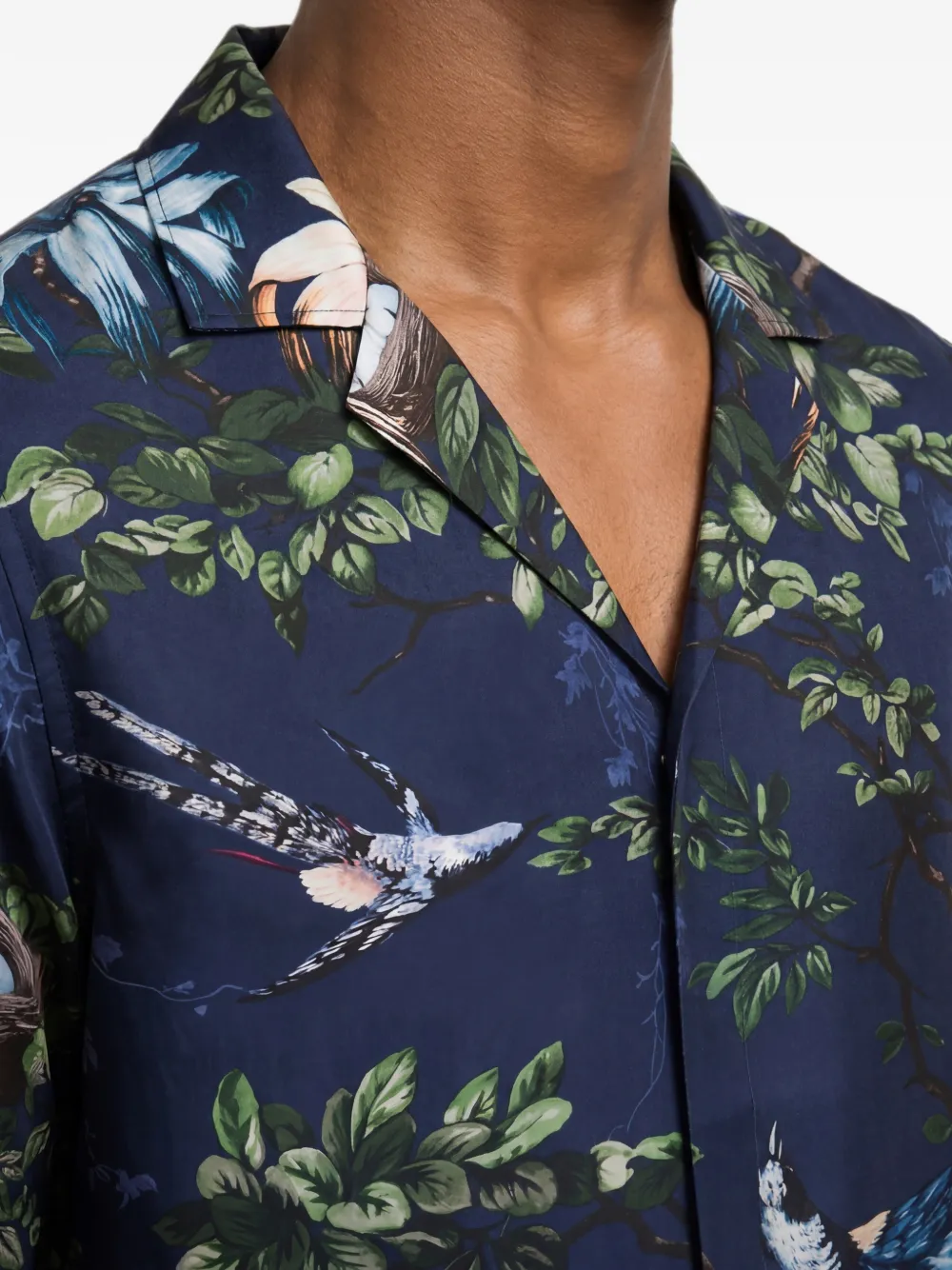 Orlebar Brown Maitan zijden overhemd met bloemenprint Blauw