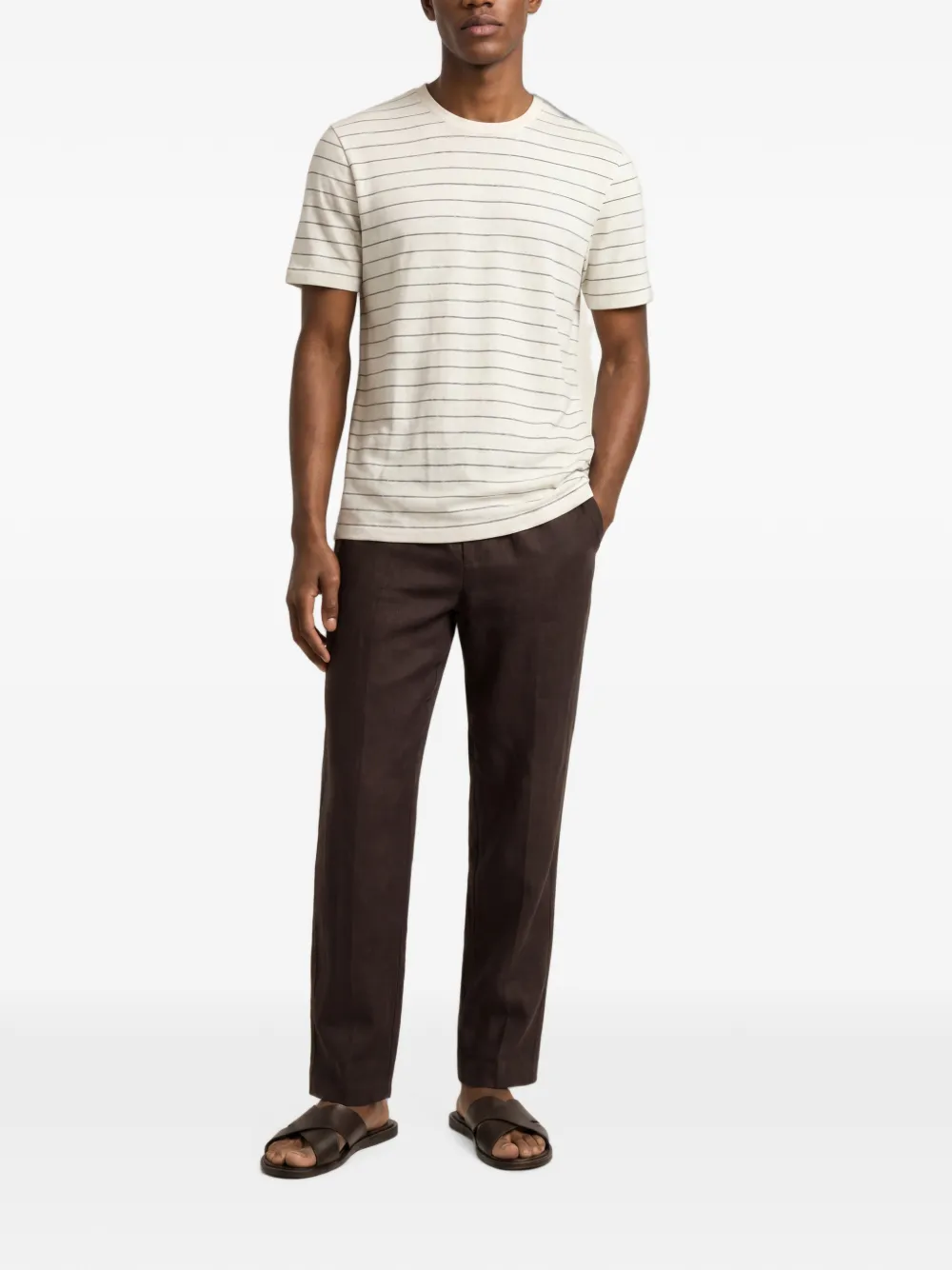 Orlebar Brown Fabbian gestreept T-shirt Wit