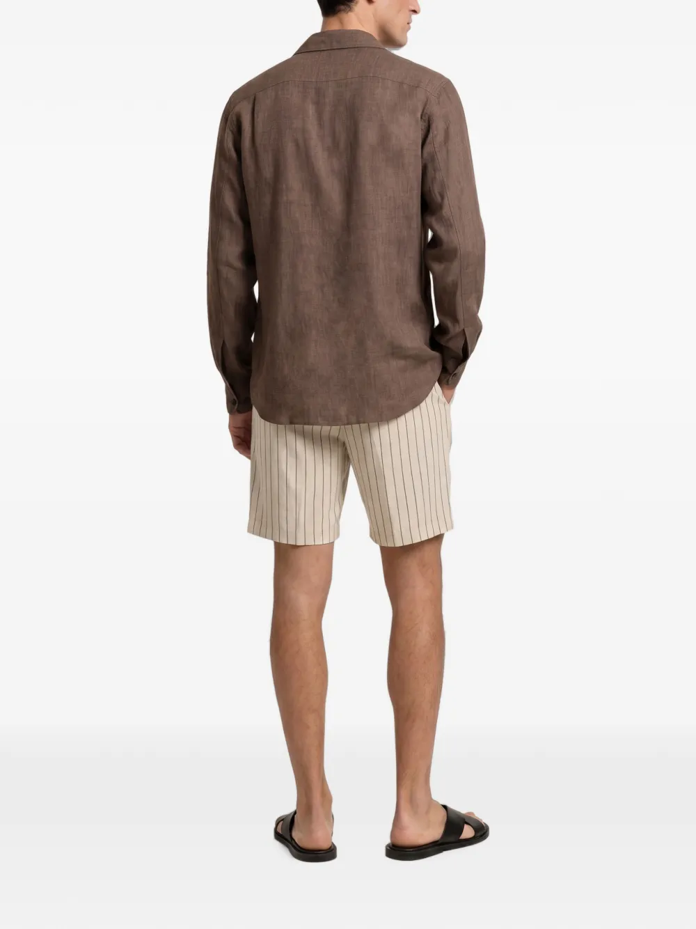 Orlebar Brown Alex shorts met fijne streep Beige