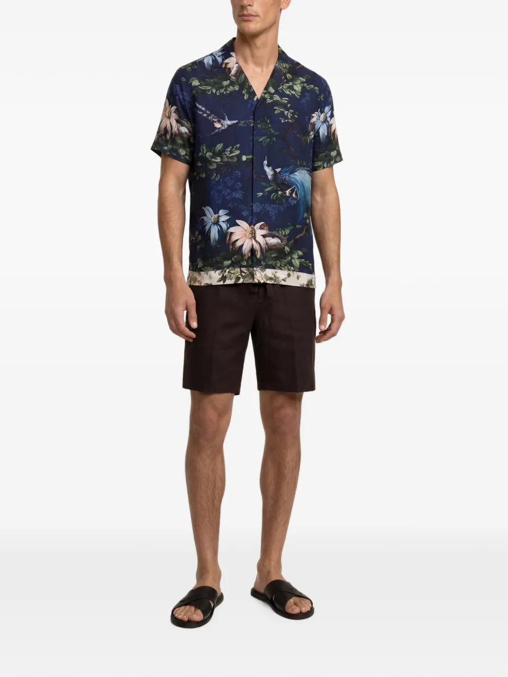 Orlebar Brown Alex linnen shorts met trekkoord Bruin