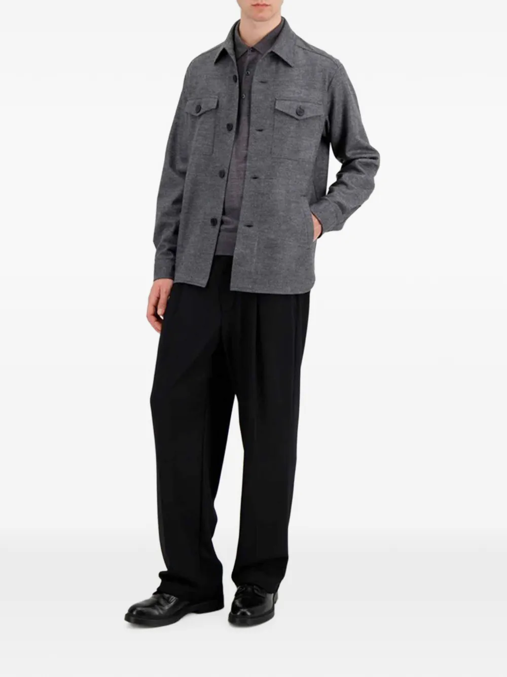 Harris Wharf London Button-up shirtjack Grijs