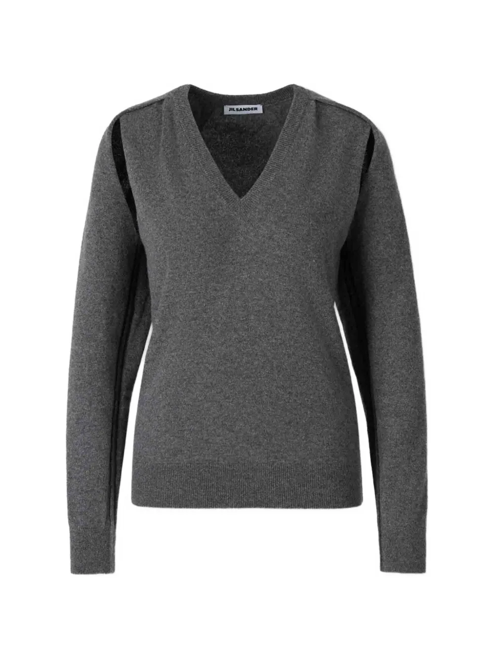 Jil Sander V-neck cut-out sweater Grijs