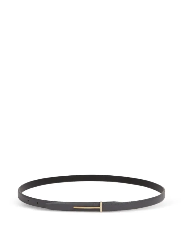 Tom Ford T-logo Leather Belt in Black