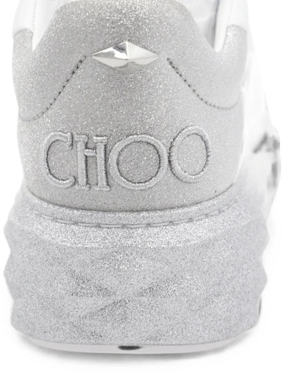 Jimmy Choo Diamond Maxi sneakers met glitters Wit
