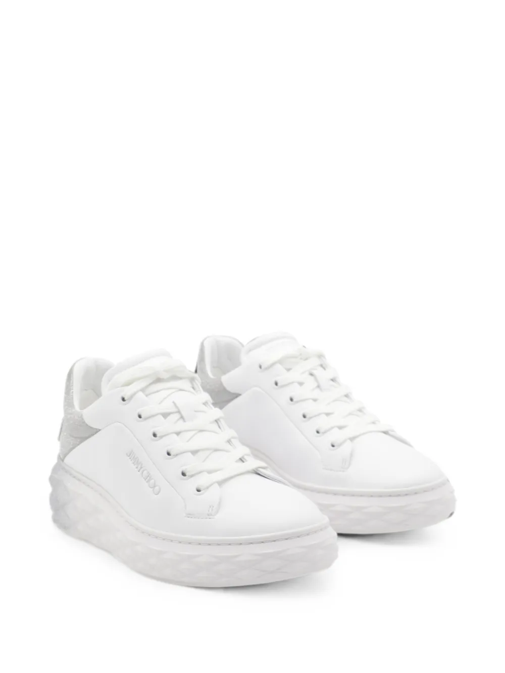 Jimmy Choo Diamond Maxi sneakers met glitters Wit