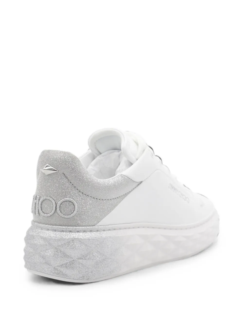 Jimmy Choo Diamond Maxi sneakers met glitters Wit
