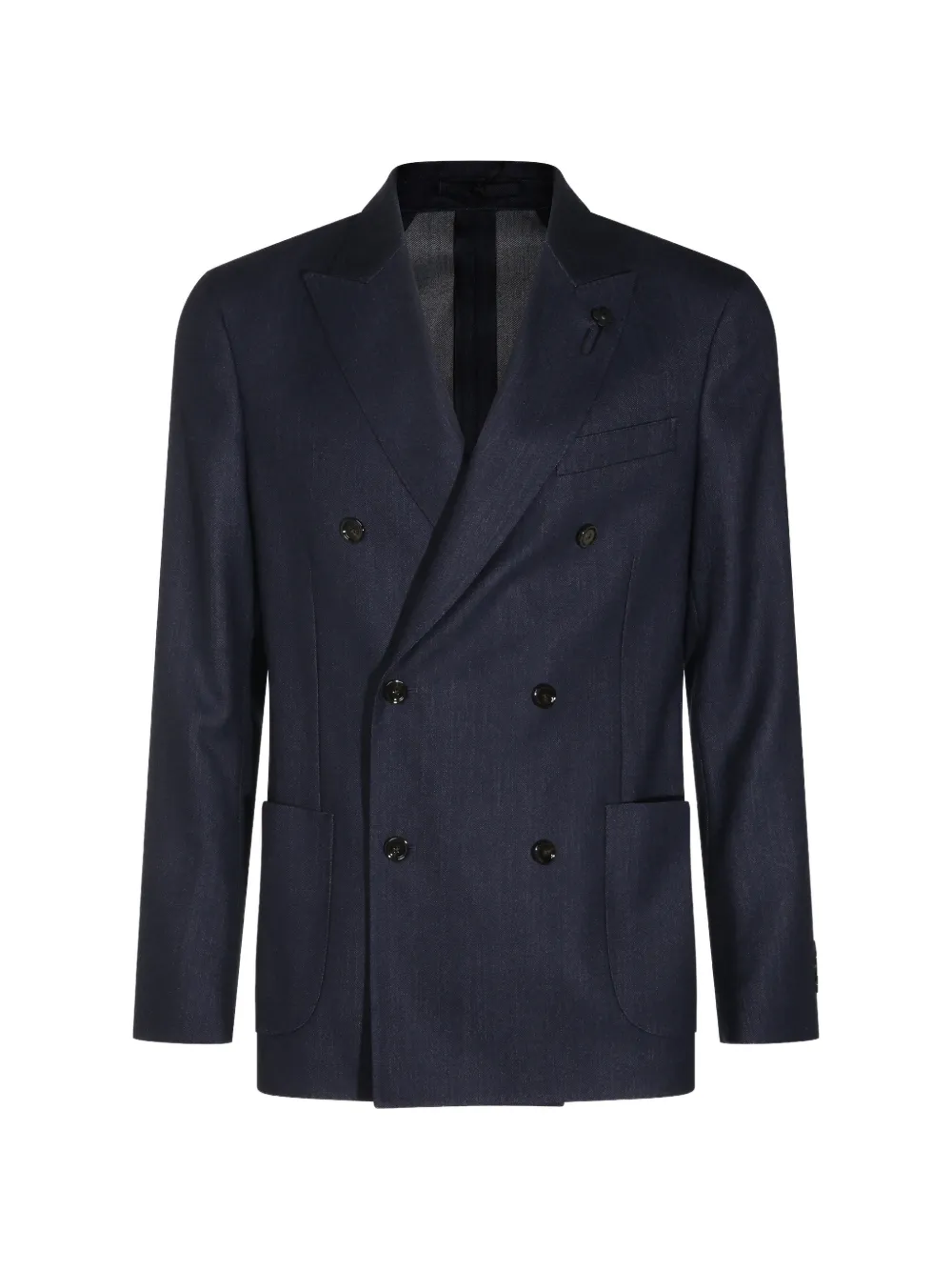 Lardini 피크드 라펠 더블 브레스티드 블레이저 | 블루 | Image 1