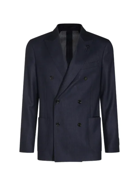 Lardini double-breasted peak-lapel blazer