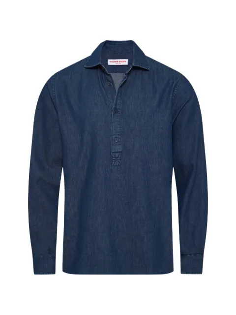 Orlebar Brown Cesare long-sleeved chambray polo shirt
