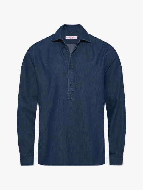 Orlebar Brown Cesare long-sleeved chambray polo shirt