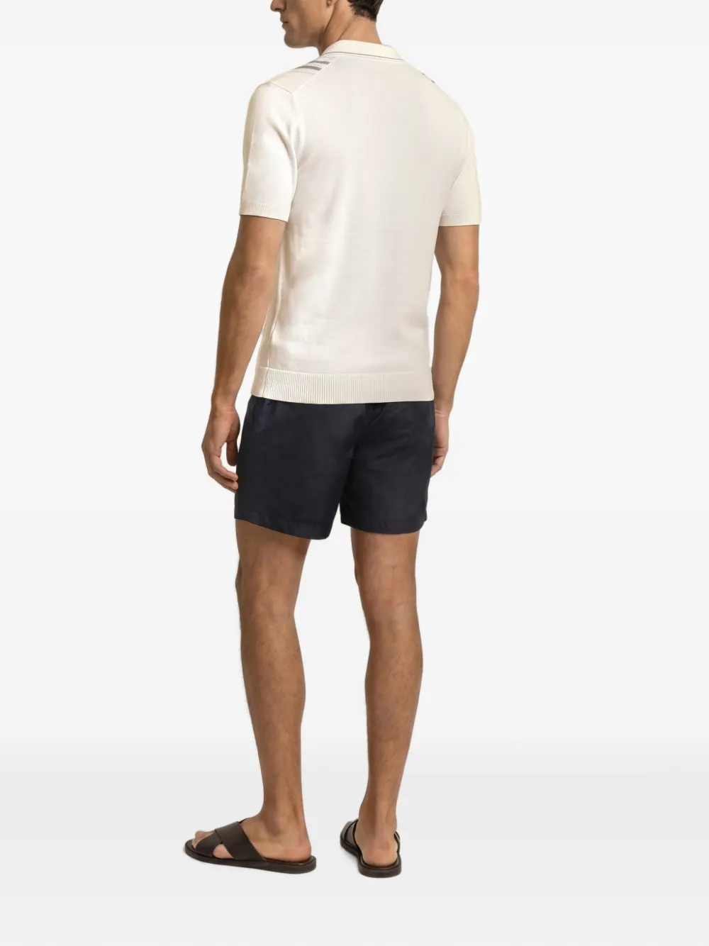 Orlebar Brown Horton T-shirt met polokraag en streepdetail Wit
