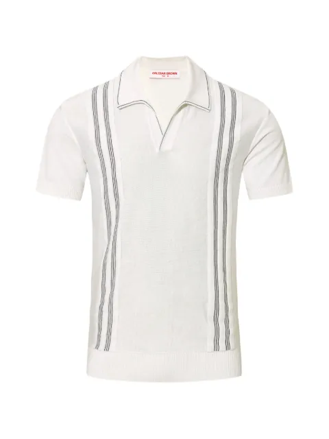 Orlebar Brown Horton stripe-detailing polo-collar T-shirt