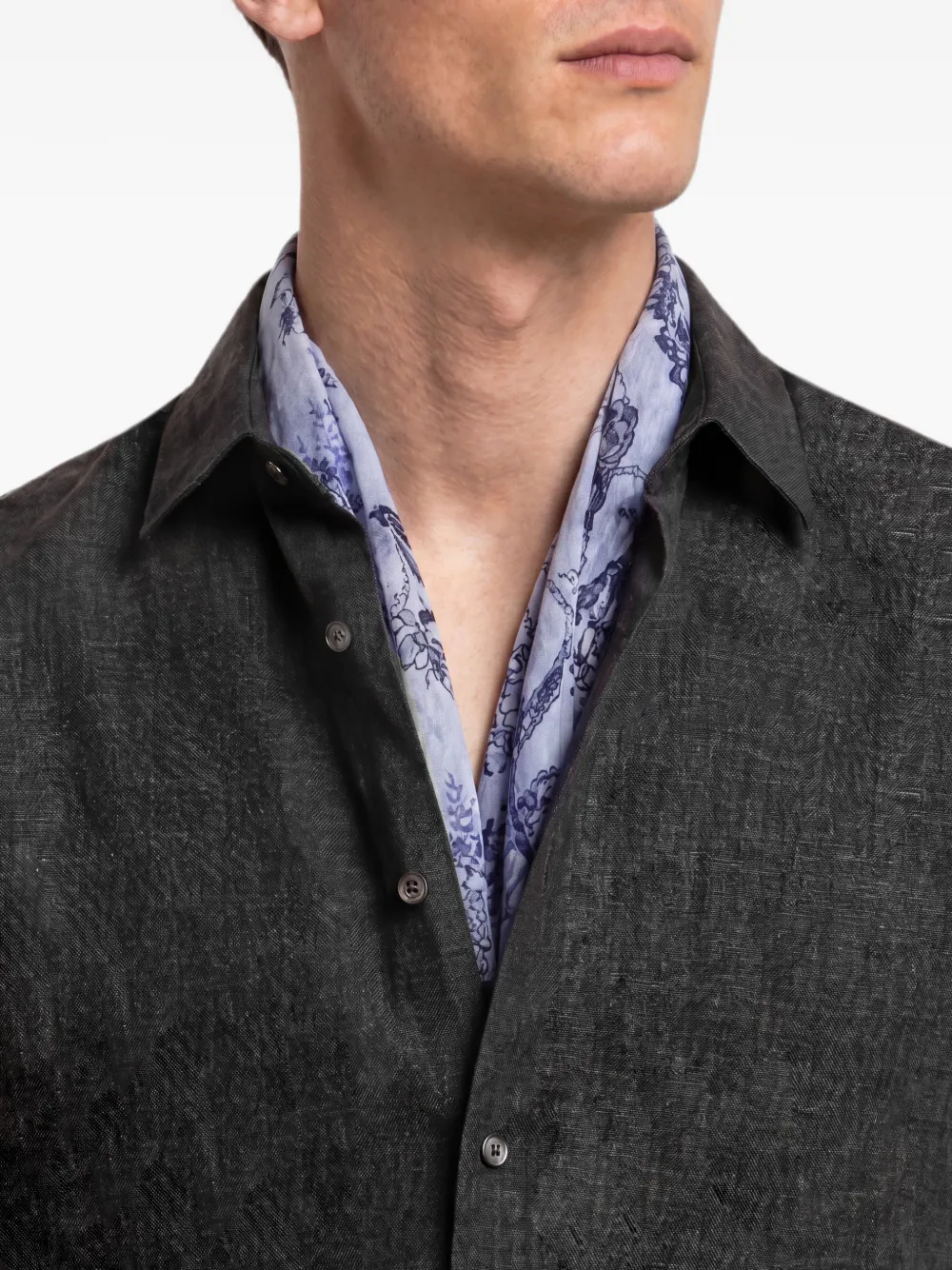 Orlebar Brown Zephra sjaal met bloemenprint Blauw