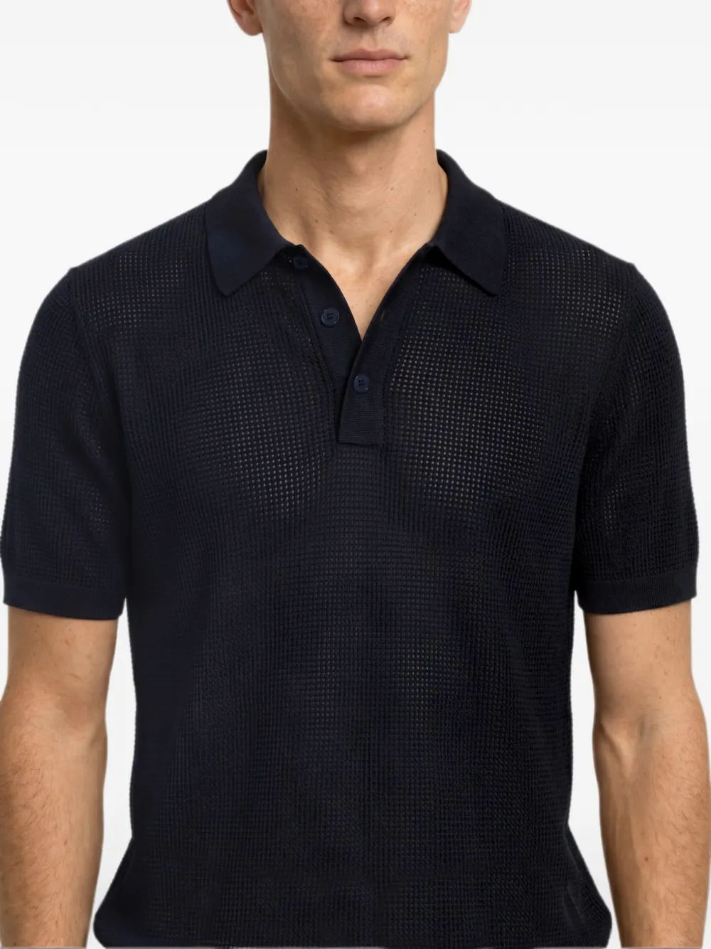 Orlebar Brown Keeling opengebreid poloshirt Blauw
