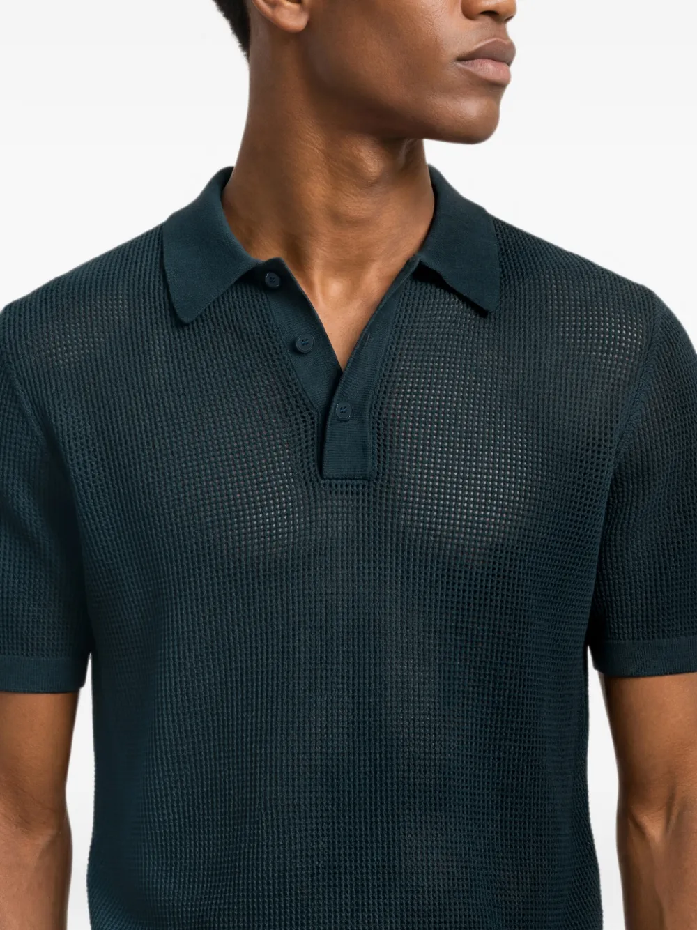 Orlebar Brown Keeling opengebreid poloshirt Groen