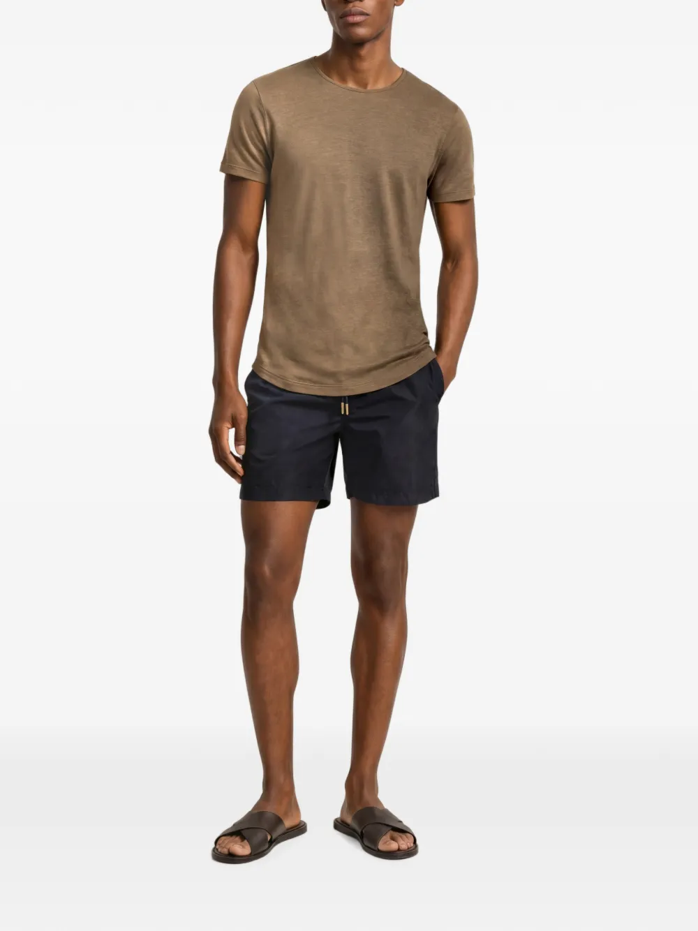 Orlebar Brown Ob-T linnen T-shirt Bruin