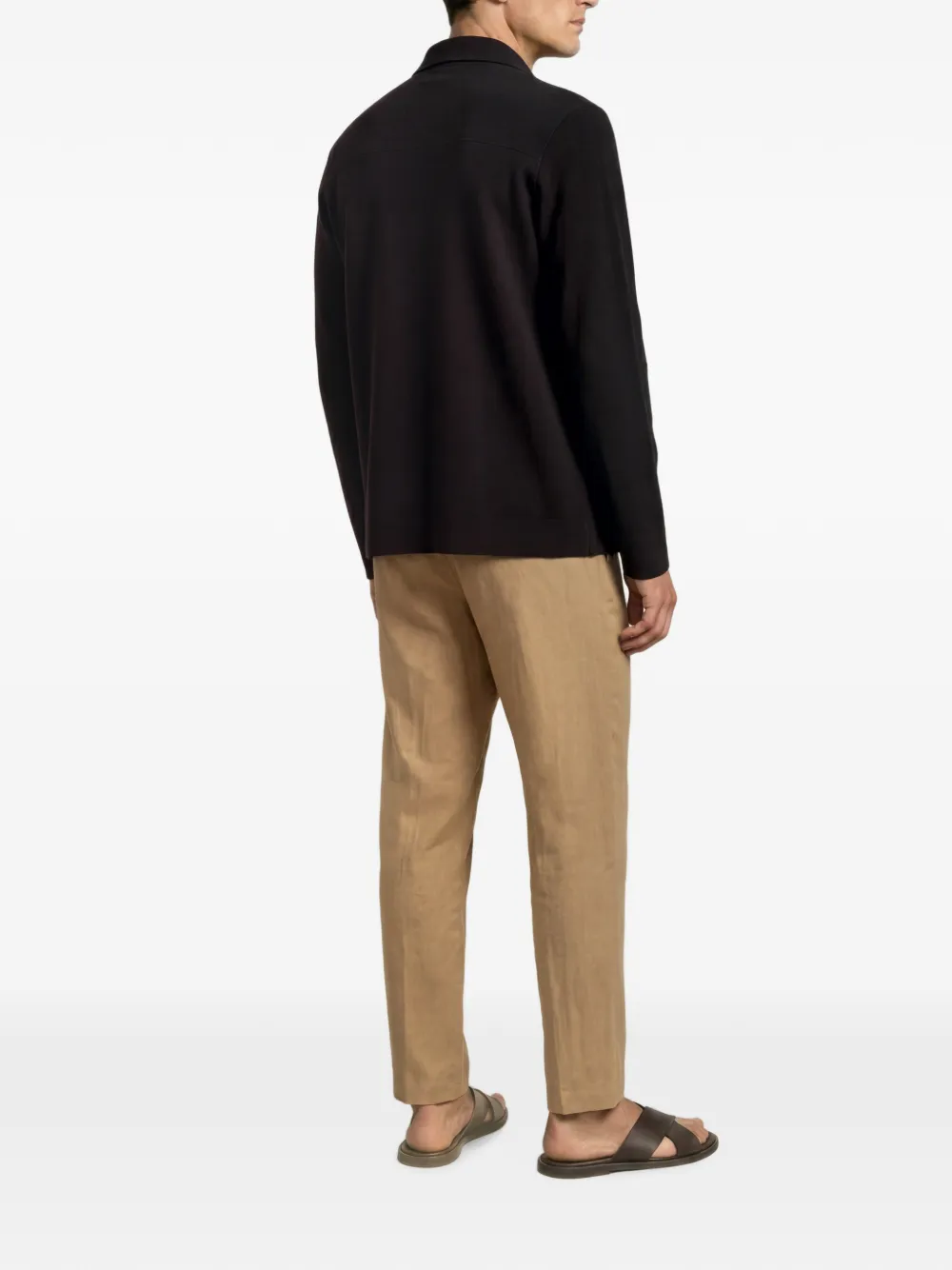 Orlebar Brown Brigg shirtjack van merinowol Bruin