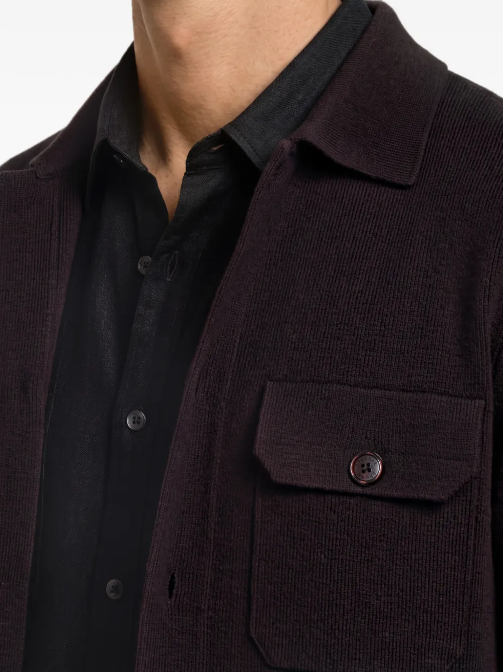 Orlebar Brown Brigg shirtjack van merinowol Bruin