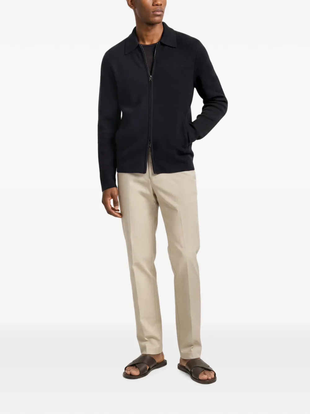 Orlebar Brown Shelby vest met rits Blauw