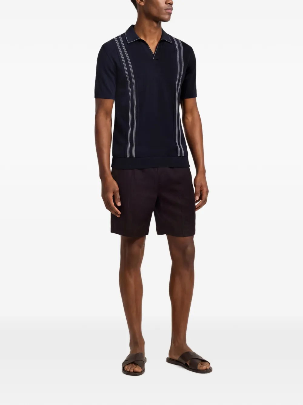 Orlebar Brown Horton T-shirt met chevron-streep Blauw