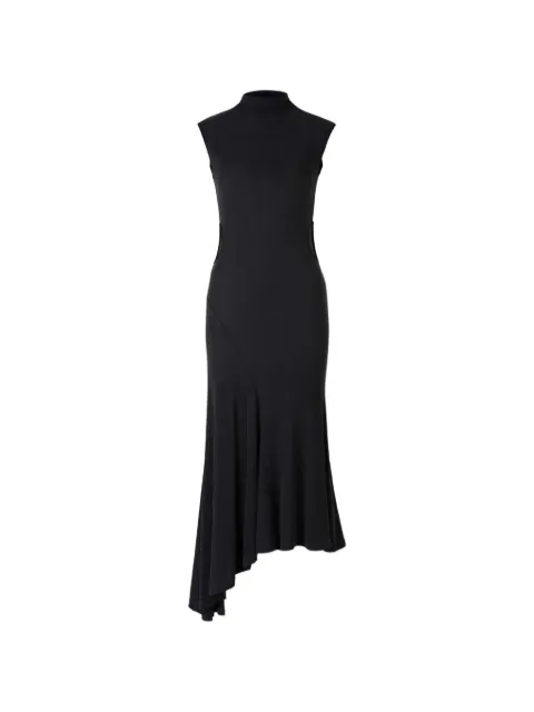 Off-White Cupro Rib Meteor asymmetric dress