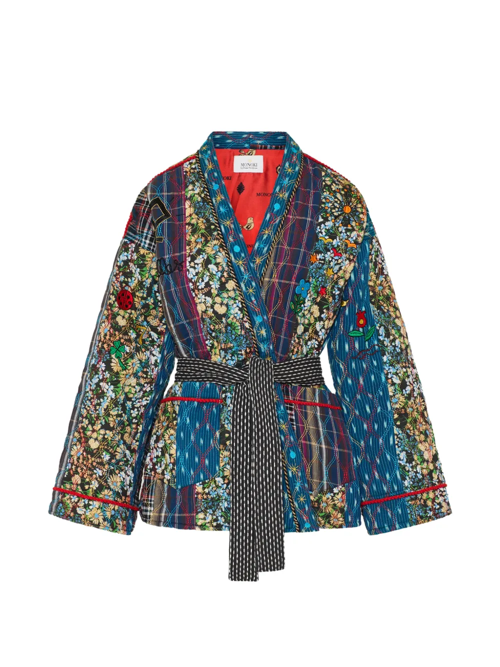 MONOKI El Paso Daisy patchwork kimono - Nero