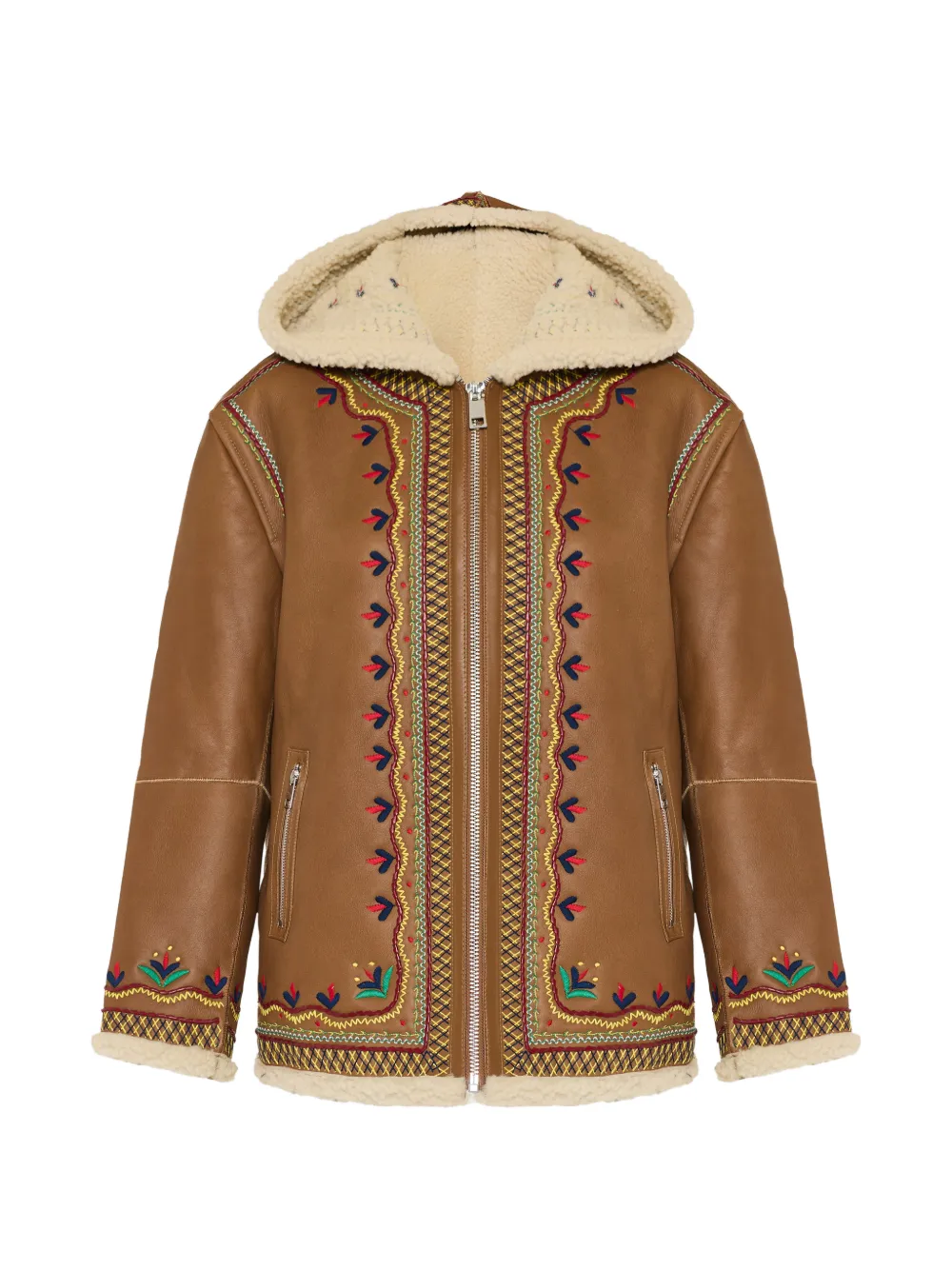 MONOKI Maverick embroidered hooded jacket - Marrone