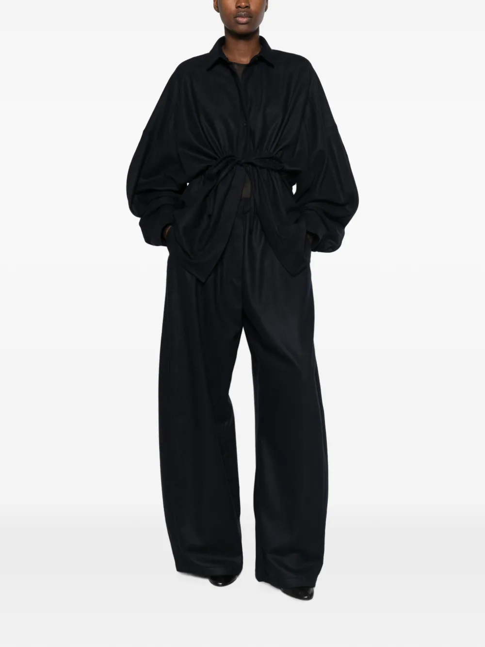 THELATEST Broek met elastische tailleband Blauw