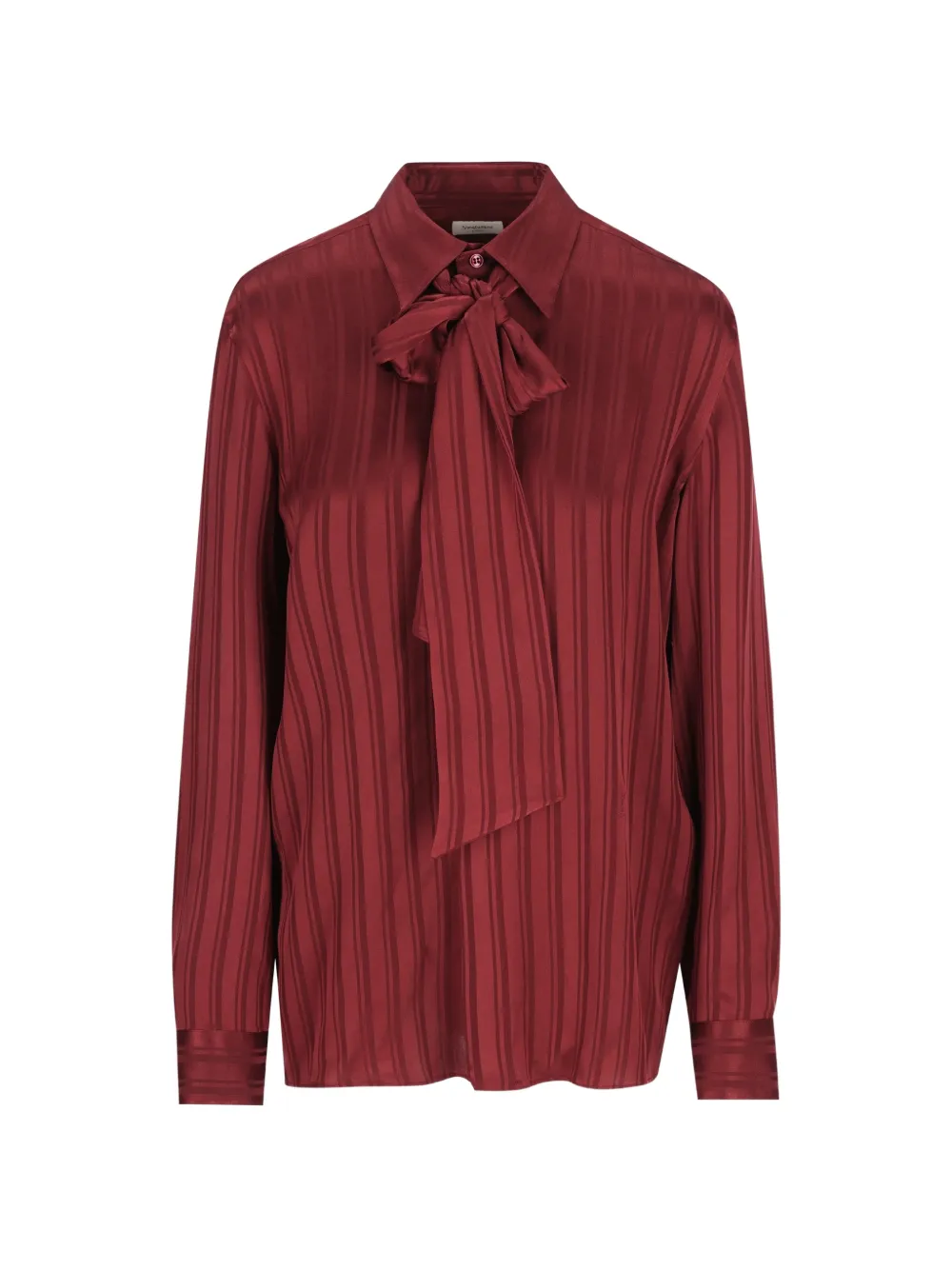 Saint Laurent Cassandre lavallière blouse in striped silk jacquard - Rot