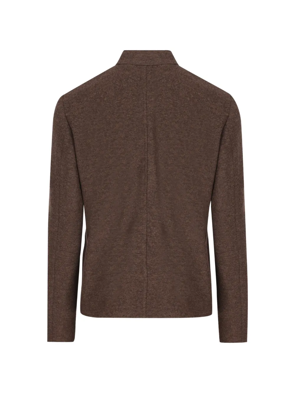 Loro Piana Sara button-up jack met hoge hals Bruin