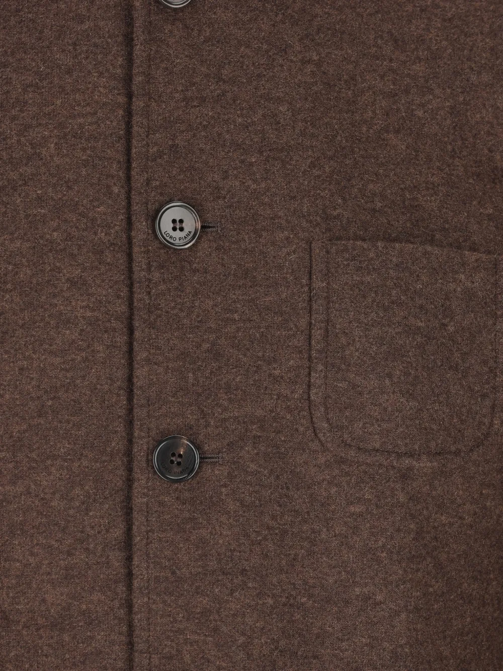 Loro Piana Sara button-up jack met hoge hals Bruin