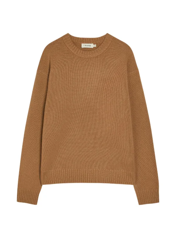 Frame Crew-neck Ribbed-trim Sweater in Neutrals
