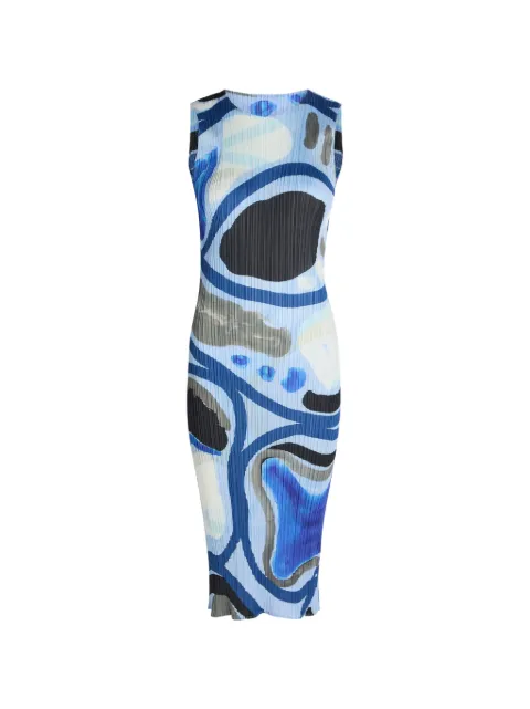 Pleats Please Issey Miyake midi Rool abstract-print pleated dress