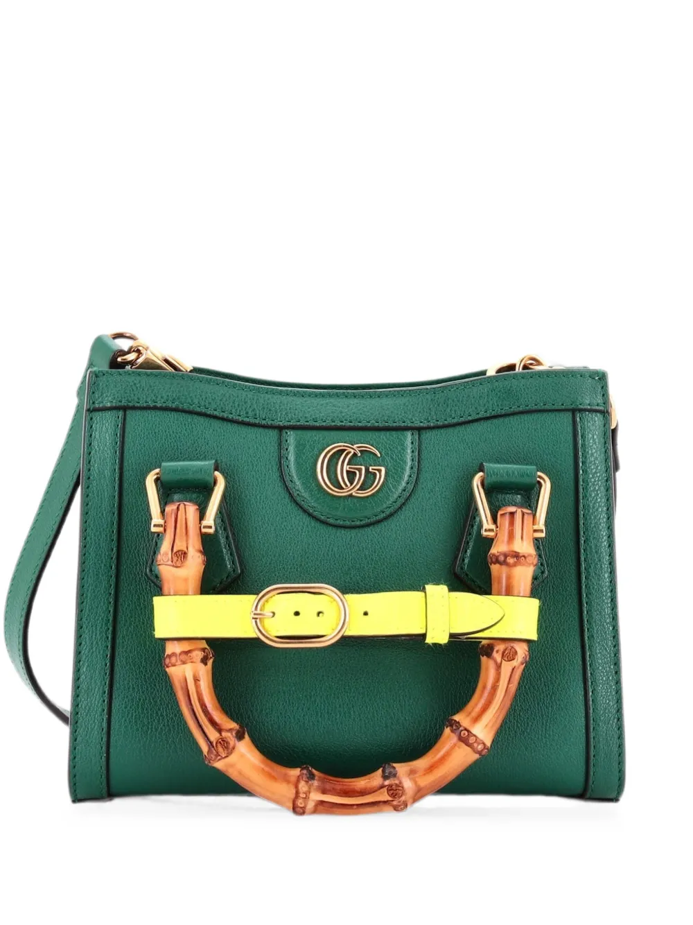 Gucci Pre-Owned Diana NM Bamboo Handle Tote Leather Mini crossbody bag - Grün