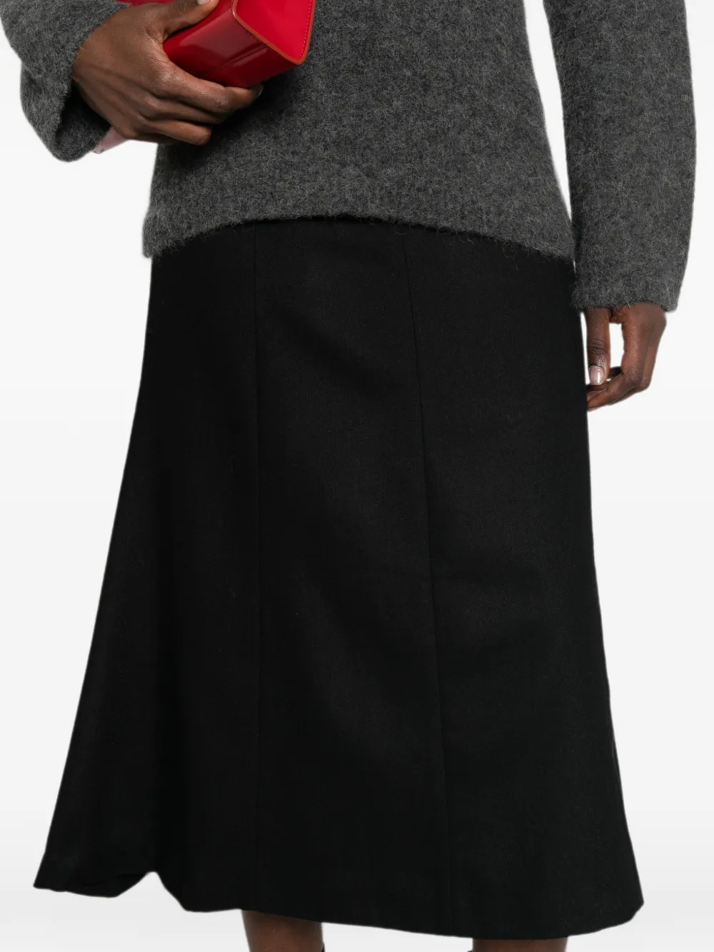 THELATEST Erica flared midi-rok Zwart
