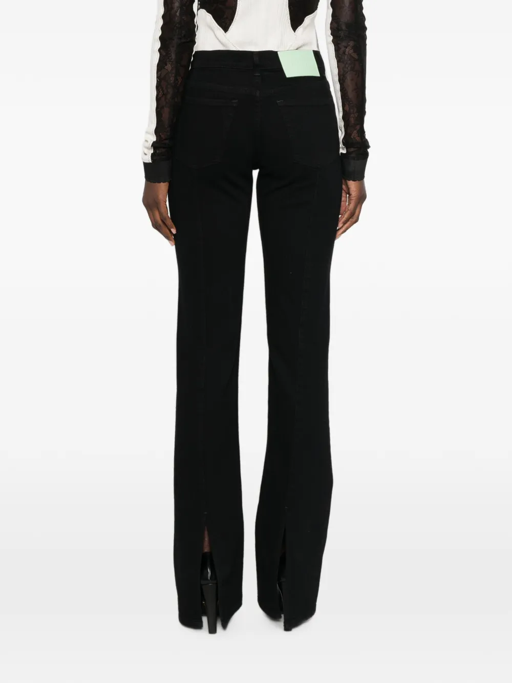 Haikure Jeans met split Zwart
